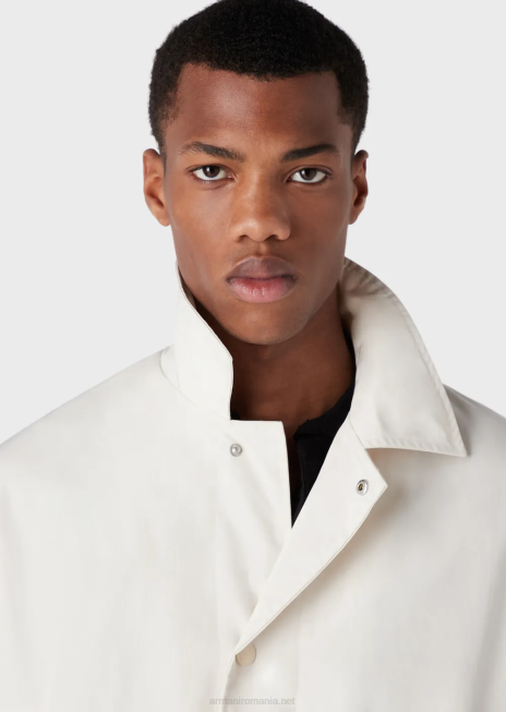 bărbați R802G1325 Trenci din nailon satinat hidrofug cu tiv detașabil Armani