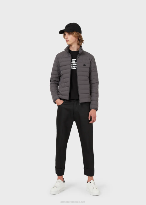 bărbați R802G1329 jachetă din puf de nailon matlasată Armani gri