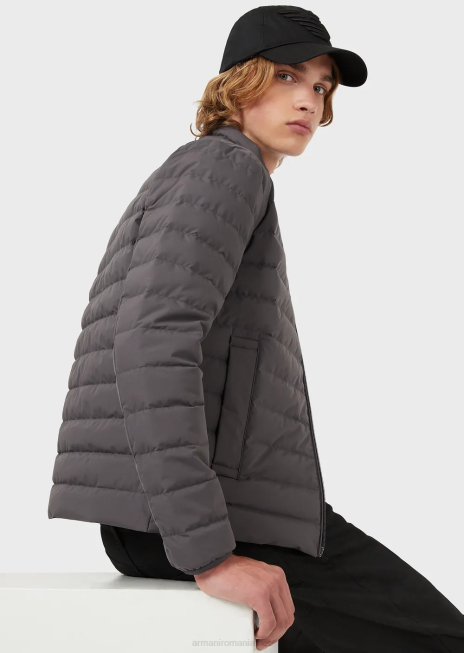 bărbați R802G1329 jachetă din puf de nailon matlasată Armani gri