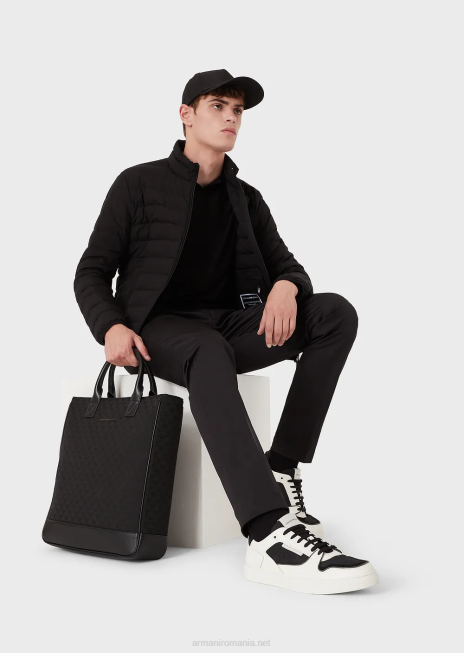 bărbați R802G1331 jachetă din puf de nailon matlasată Armani negru