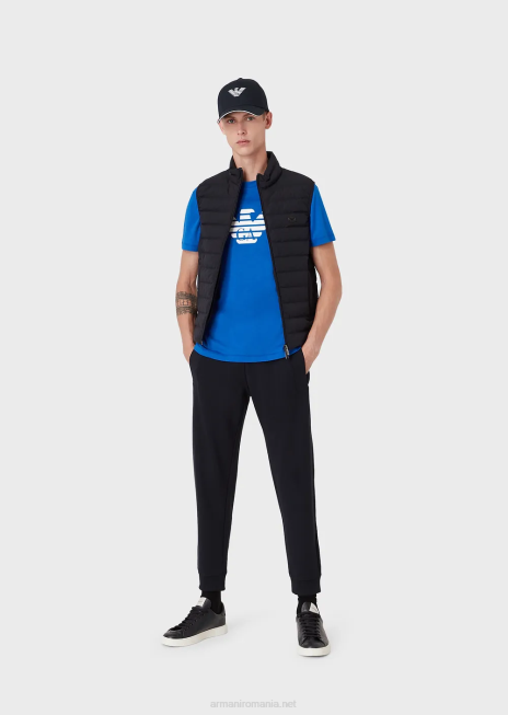 bărbați R802G1334 jachetă din nailon matlasată fără mâneci Armani albastru marin