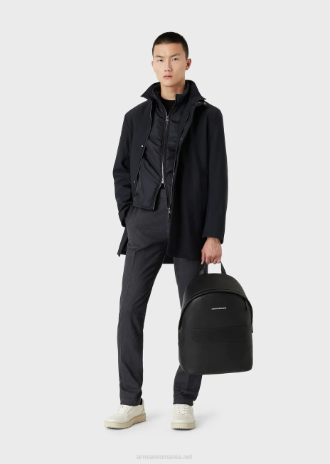 bărbați R802G1340 trenci din nailon cu gilet detasabil Armani