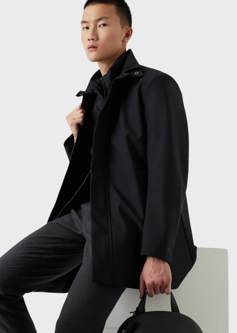 bărbați R802G1340 trenci din nailon cu gilet detasabil Armani