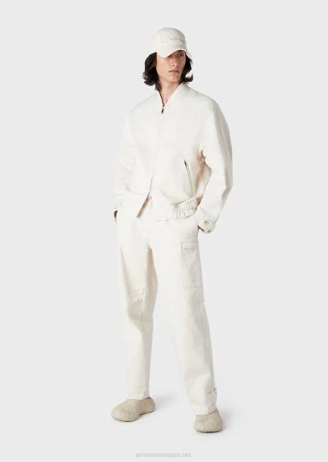 bărbați R802G1353 Bluzon din denim cu fermoar brodat l\'amour Armani