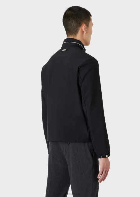 bărbați R802G1356 bluză din nailon cu fermoar complet Armani negru