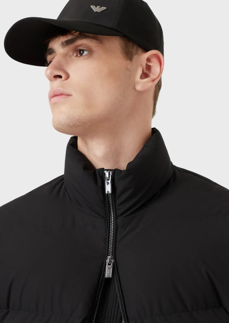 bărbați R802G1362 jachetă puf din nailon matlasat, cu fermoar complet Armani negru