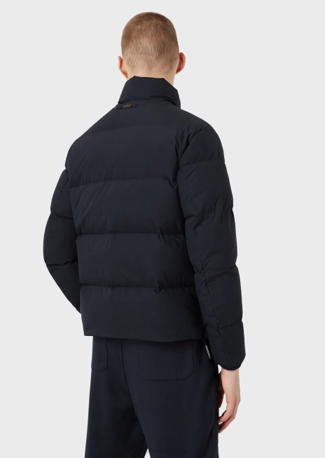 bărbați R802G1363 jachetă puf din nailon matlasat, cu fermoar complet Armani albastru marin