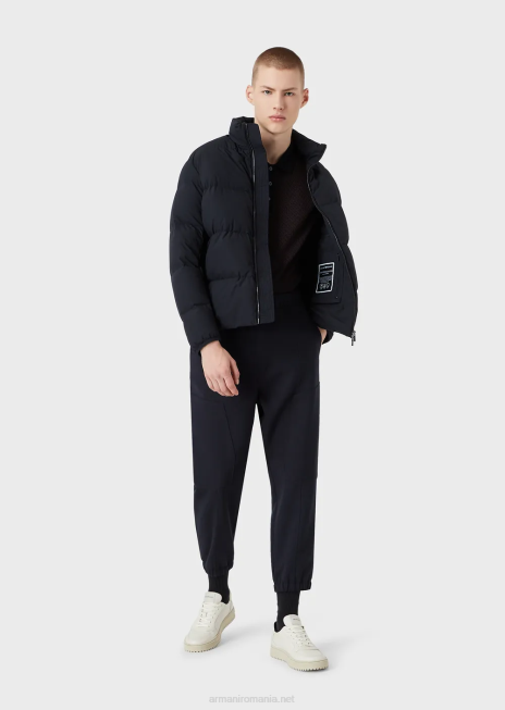 bărbați R802G1363 jachetă puf din nailon matlasat, cu fermoar complet Armani albastru marin