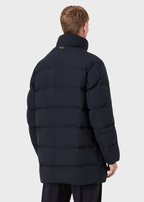 bărbați R802G1366 jachetă pufă supradimensionată, matlasată din nailon, cu fermoar complet Armani