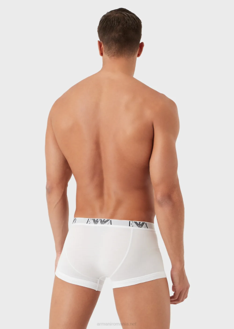 bărbați R802G1753 pachet de trei boxeri cu logo monogramă esențial Armani alb