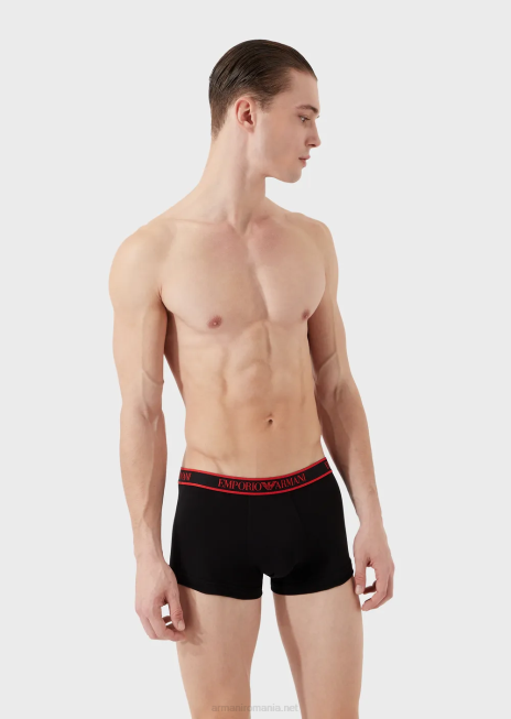 bărbați R802G1758 pachet de trei boxer cu bandă cu logo-ul de bază Armani model