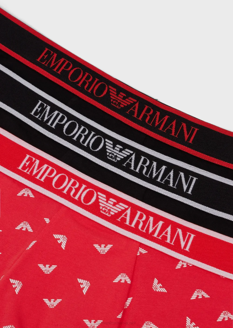 bărbați R802G1758 pachet de trei boxer cu bandă cu logo-ul de bază Armani model