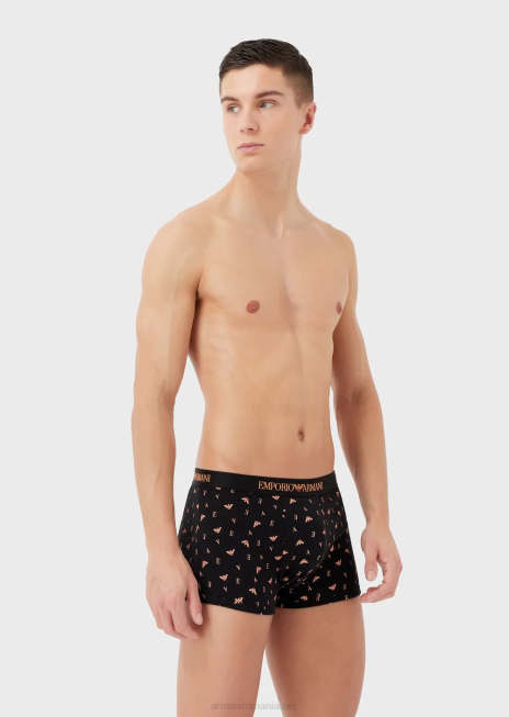 bărbați R802G1762 pachet de trei boxer din bumbac pur Armani negru