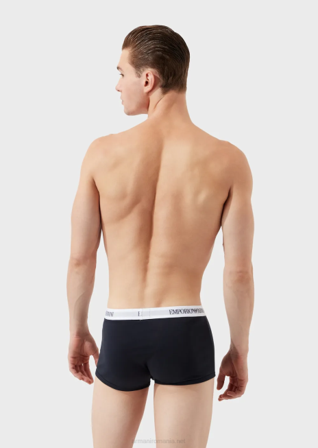 bărbați R802G1763 pachet de trei boxer din bumbac pur Armani albastru