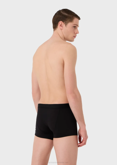 bărbați R802G1764 Pachet de trei boxer din fibre reciclate la atingere moale Armani negru
