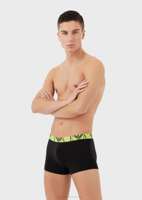 bărbați R802G1767 pachet de trei boxer cu bandă îndrăzneață cu logo monogramă Armani model
