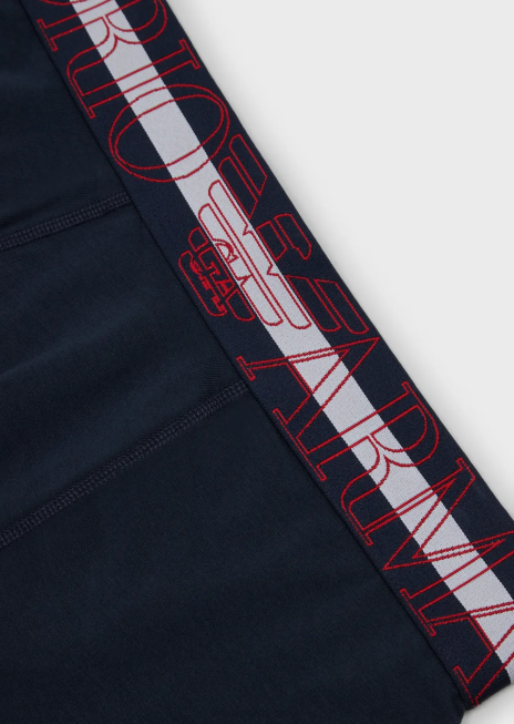 bărbați R802G1773 Boxer din bumbac organic cu megalogo Armani albastru marin