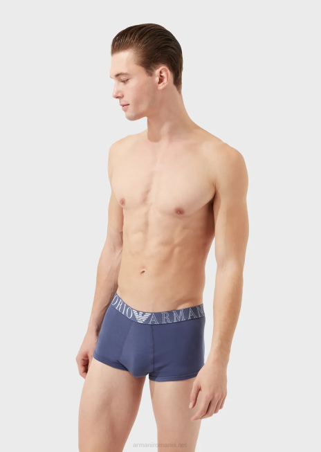 bărbați R802G1779 Boxer din bumbac organic cu noul logo icon Armani denim