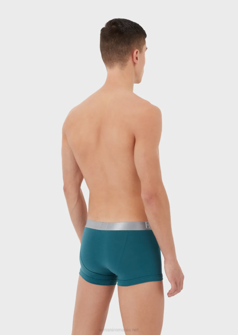 bărbați R802G1781 Boxer din bumbac organic cu talie cu logo lucios Armani petrol
