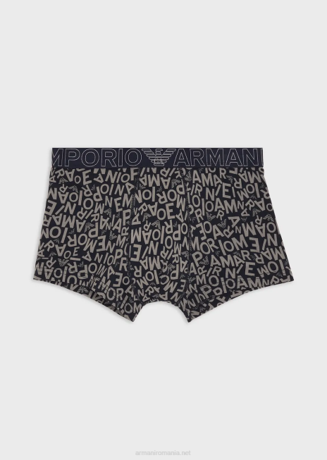 bărbați R802G1783 boxer cu logo îndrăzneț peste tot Armani albastru