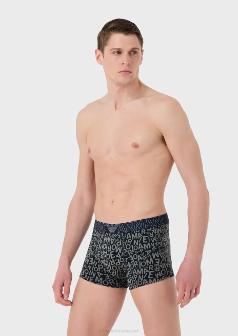 bărbați R802G1783 boxer cu logo îndrăzneț peste tot Armani albastru