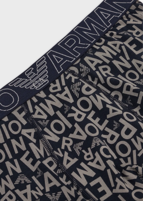 bărbați R802G1783 boxer cu logo îndrăzneț peste tot Armani albastru