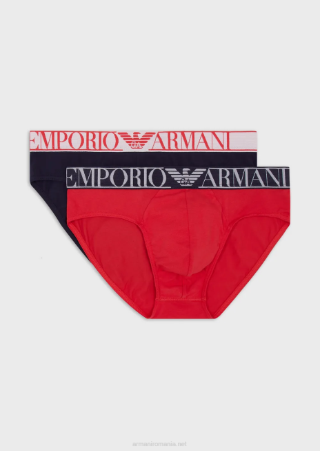 bărbați R802G1789 pachet de două slipuri cu logo de anduranță Armani albastru