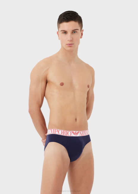 bărbați R802G1789 pachet de două slipuri cu logo de anduranță Armani albastru