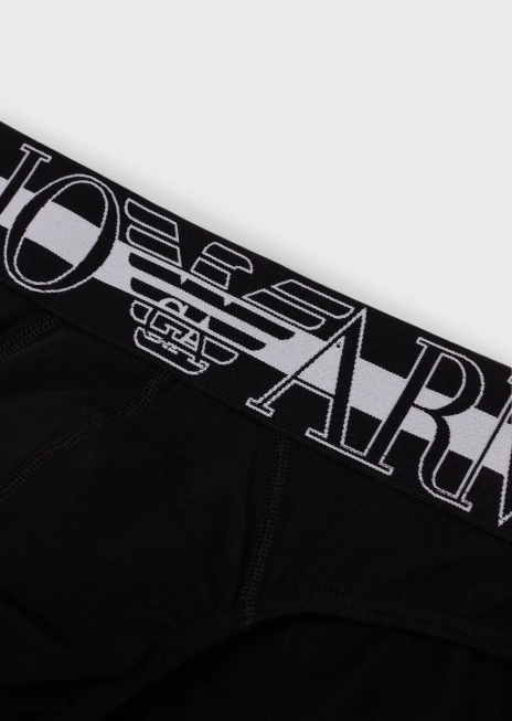 bărbați R802G1792 slip din bumbac organic megalogo Armani negru