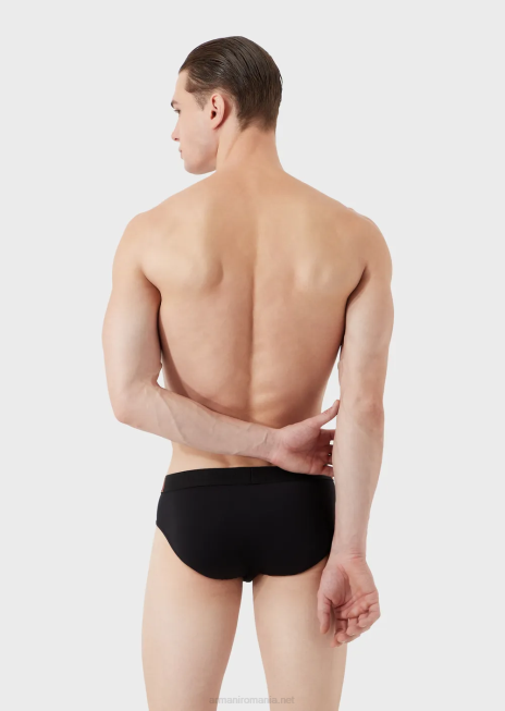 bărbați R802G1793 slip din microfibră cu talie cu logo Armani negru