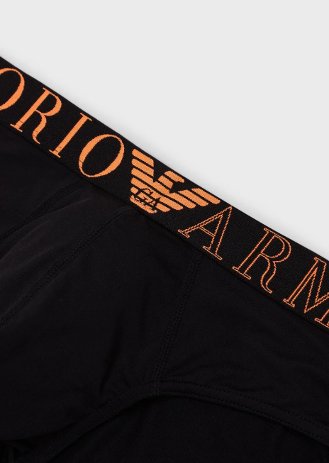 bărbați R802G1793 slip din microfibră cu talie cu logo Armani negru