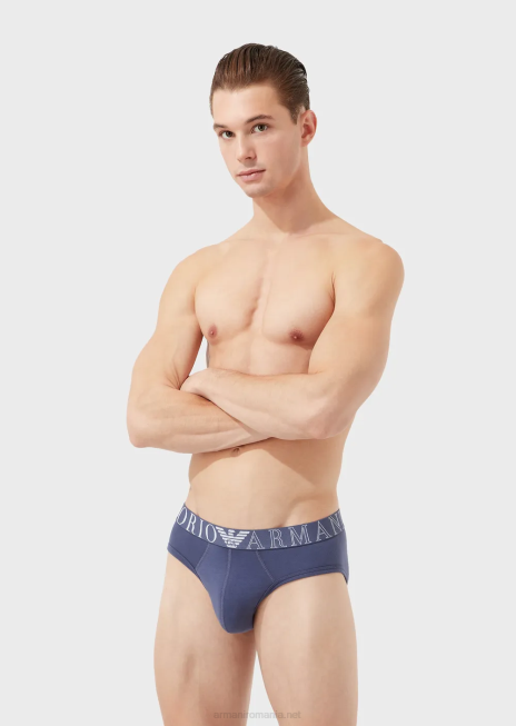 bărbați R802G1794 slip din bumbac organic cu noul logo icon Armani denim