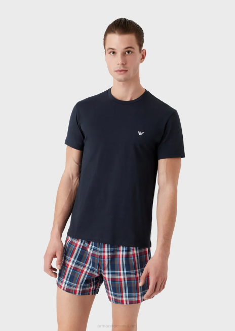 bărbați R802G1805 pijamale boxer cu model jacquard Armani blu navy