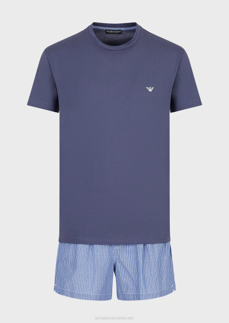 bărbați R802G1806 pijamale boxer cu model jacquard Armani avio