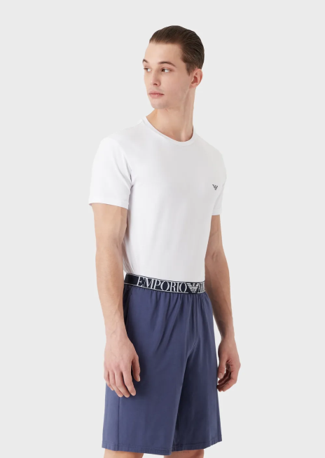 bărbați R802G1807 pijamale scurte cu logo endurance Armani alb