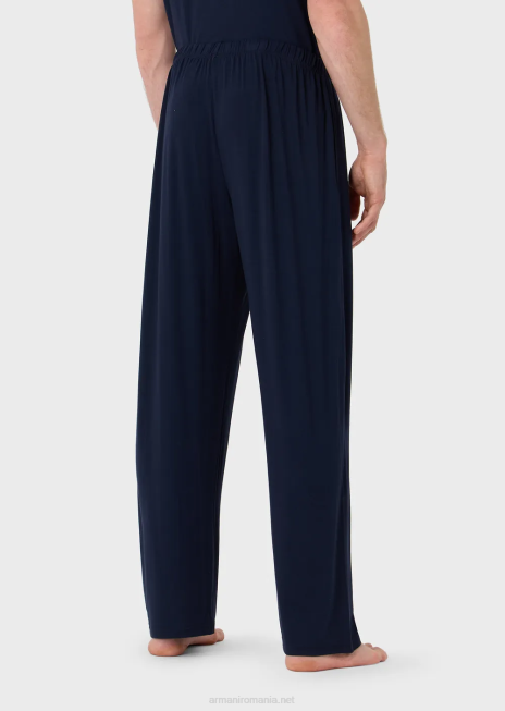 bărbați R802G1809 pantaloni din viscoză Armani albastru marin