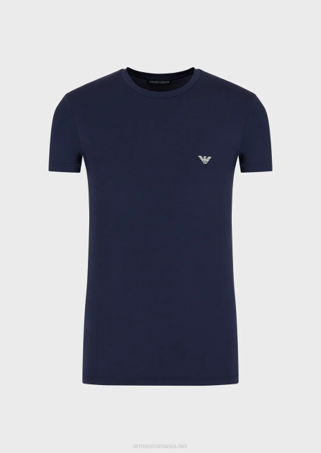 bărbați R802G1813 Cameră de corp slim-fit din modal moale Armani albastru marin