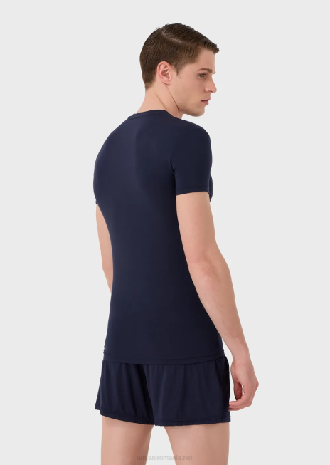 bărbați R802G1813 Cameră de corp slim-fit din modal moale Armani albastru marin