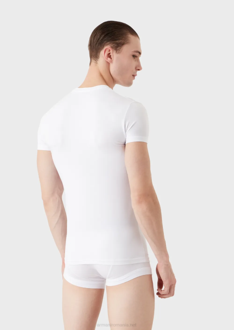 bărbați R802G1814 Cameră de corp slim-fit din modal moale Armani alb