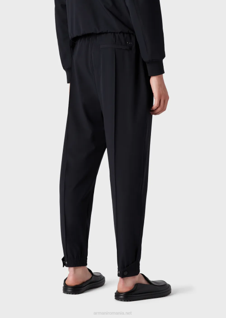 bărbați R802G1370 pantaloni de jogging din nailon tehnic striat în două direcții Armani albastru marin