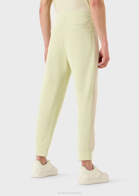 bărbați R802G1377 pantaloni de jogging din tricou cu fiecare petic și dungi Armani verde deschis