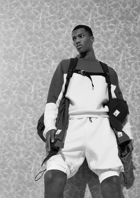 bărbați R802G1381 pantaloni scurți de bord din jerseu dublu cu șnur, travel essentials Armani alb