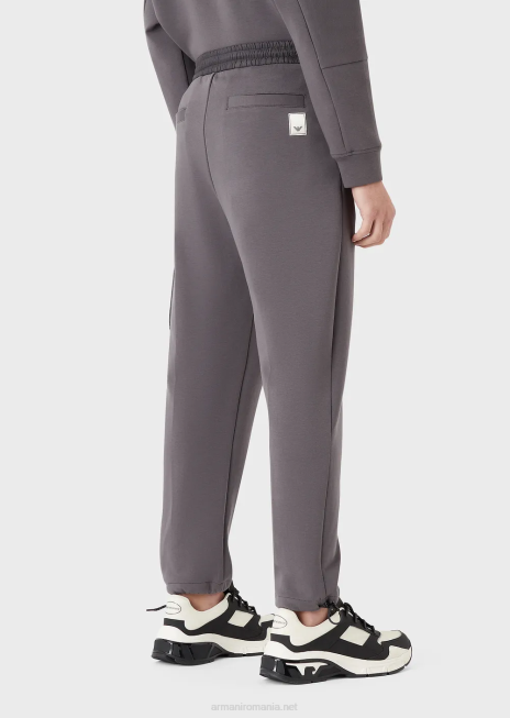 bărbați R802G1383 pantaloni de jogging din jerseu dublu, travel essentials Armani gri închis
