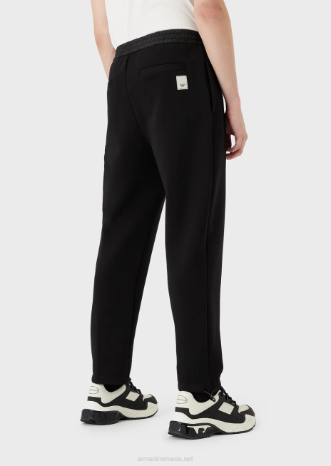 bărbați R802G1384 pantaloni de jogging din jerseu dublu, travel essentials Armani negru