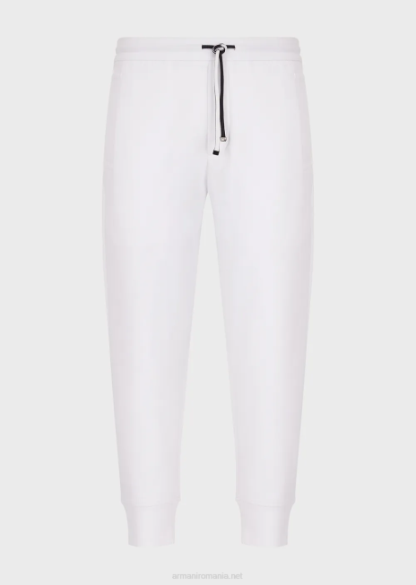 bărbați R802G1391 joggeri din jerseu dublu Armani alb