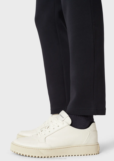 bărbați R802G1396 pantaloni de jogging din jerseu dublu cu buzunar cu pasare Armani albastru marin