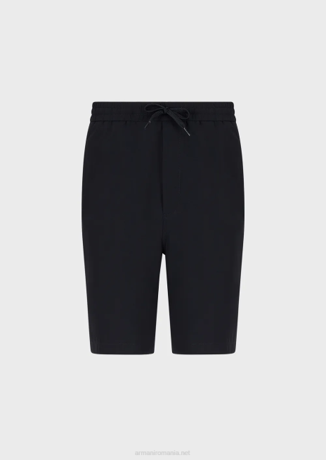 bărbați R802G1402 pantaloni din nailon tehnic bielastic cu manșete elastice Armani albastru marin