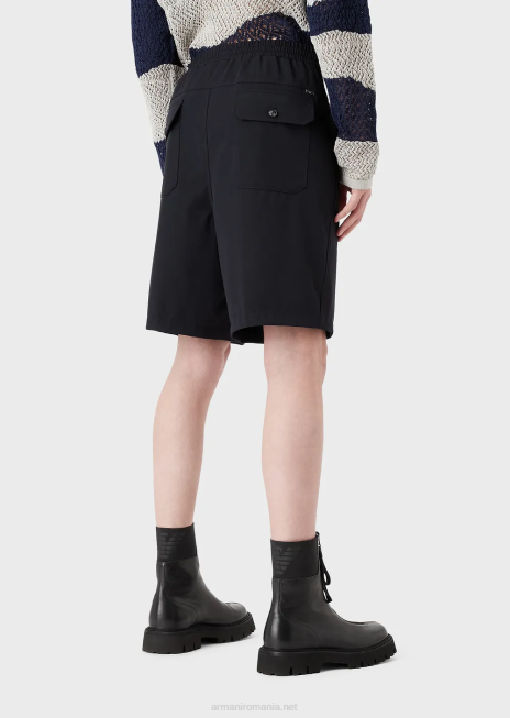 bărbați R802G1402 pantaloni din nailon tehnic bielastic cu manșete elastice Armani albastru marin