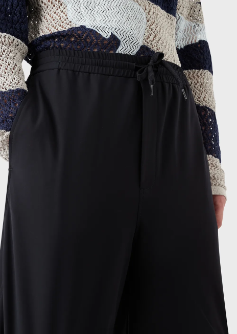 bărbați R802G1402 pantaloni din nailon tehnic bielastic cu manșete elastice Armani albastru marin