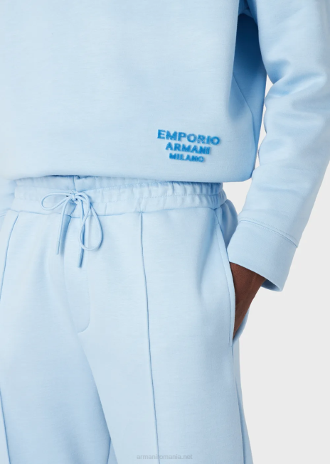 bărbați R802G1411 pantaloni de jogging din jerseu modal cu nervuri Armani azur